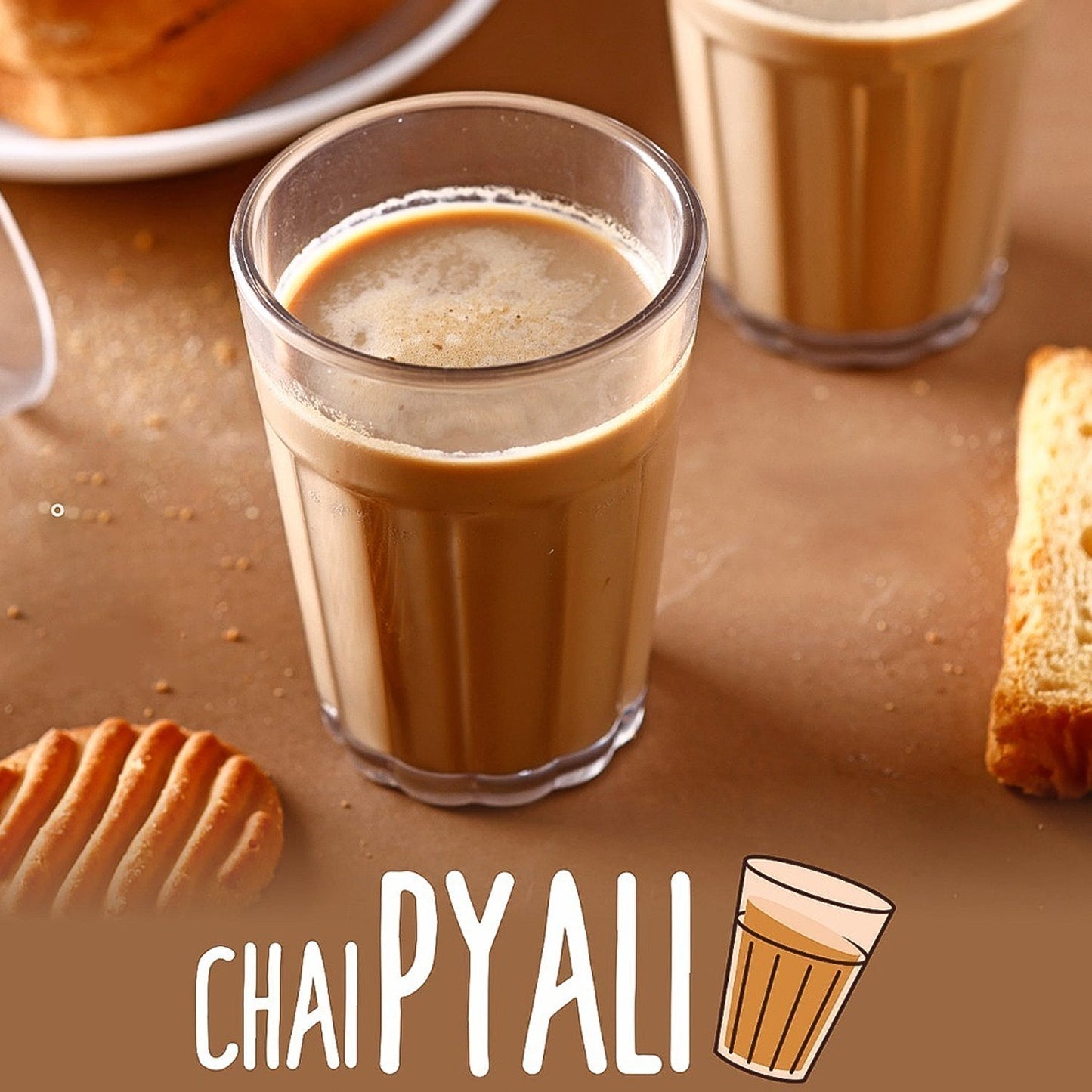 Supermom Plastic Chai Pyali Transparent Tea Glass Set (130ML / 6 Pc)