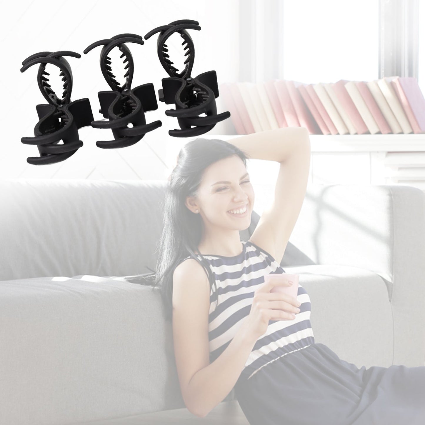 Big Hair Clips for Girls Kids Hair Accessories (6 Pcs Set / Black), Hair accessories