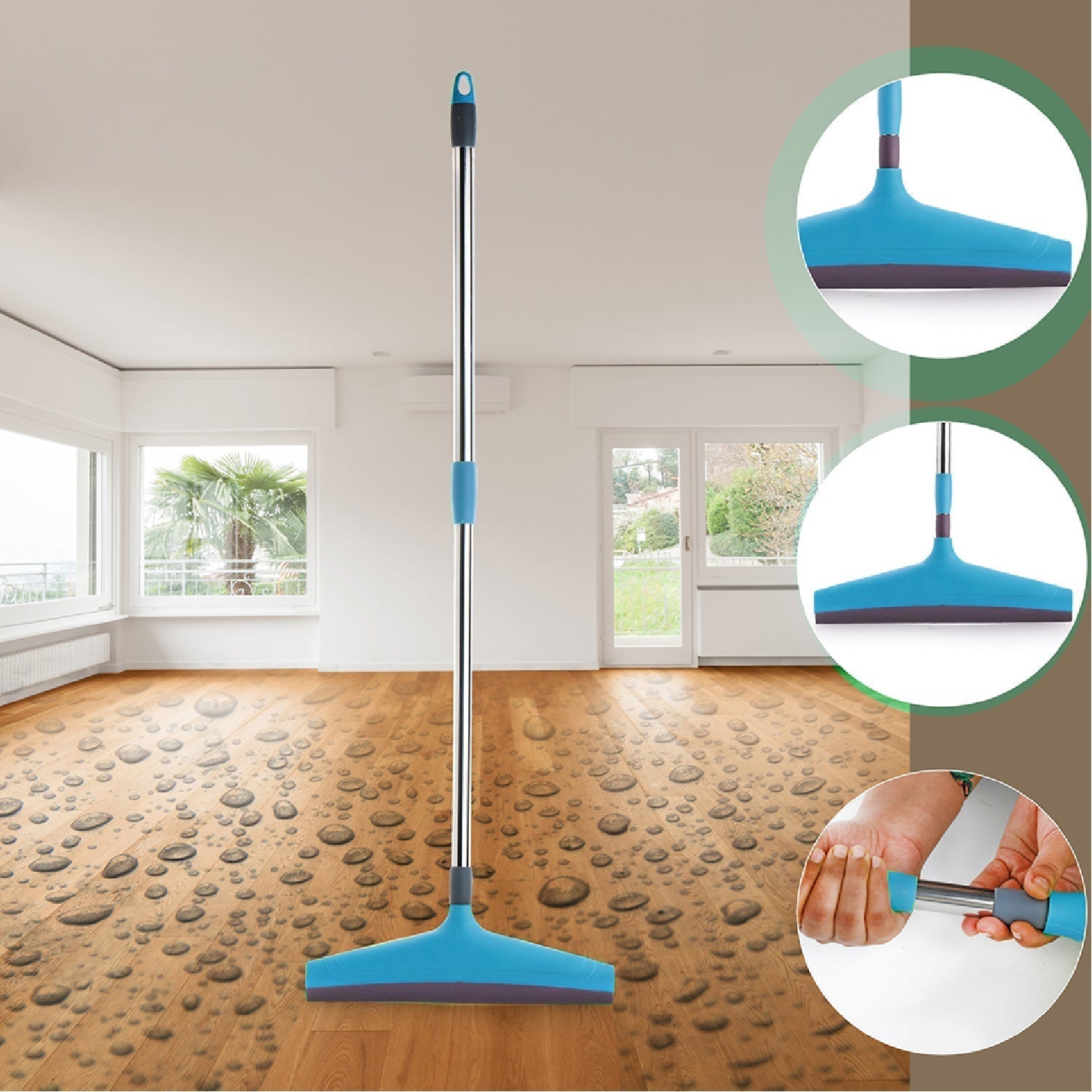 Adjustable Bathroom / Floor Stainless Steel Rod Wiper, Plastic Floor Wiper