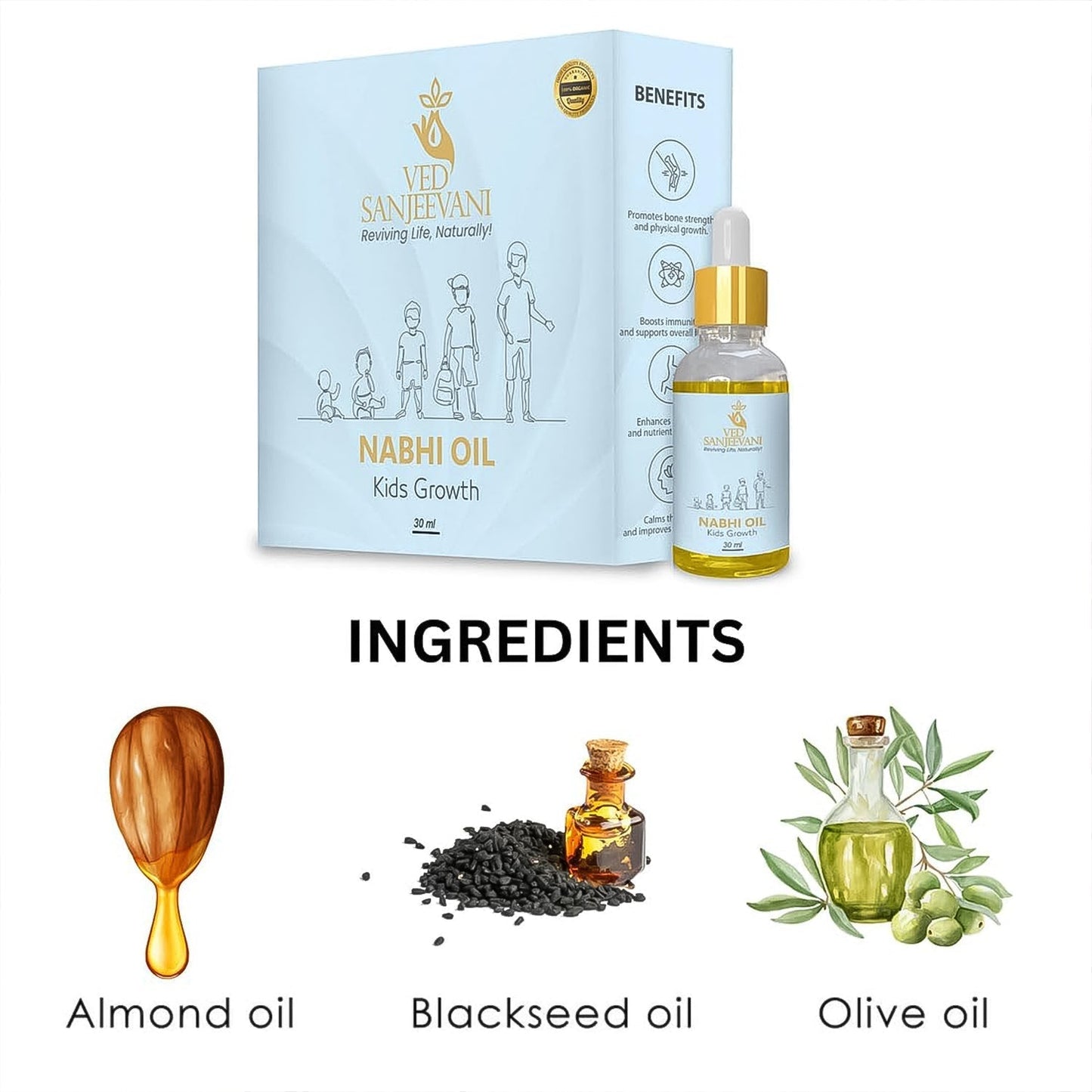 Ved Sanjeevani Nabhi Oil for Kids Growth (30ML / 1 Pc)