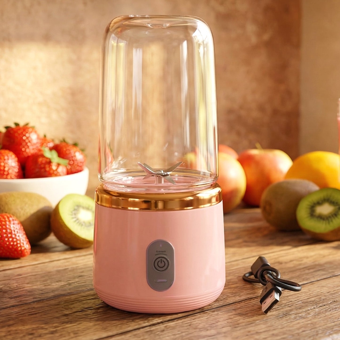 Rechargeable Portable Mini Juicer Blender Bottle Without Cup (1 Pc, 400 ML)