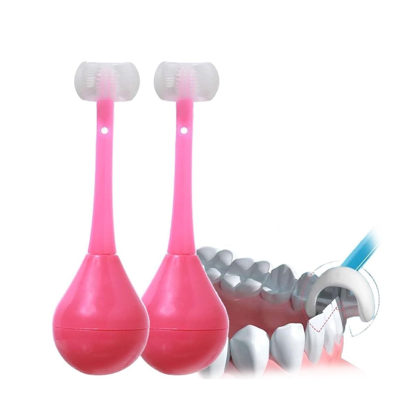 Soft Bristle 3-Sided Training Toothbrush – Inverted Silicone Head for Kids (Ages 2-12, 1 Pc)