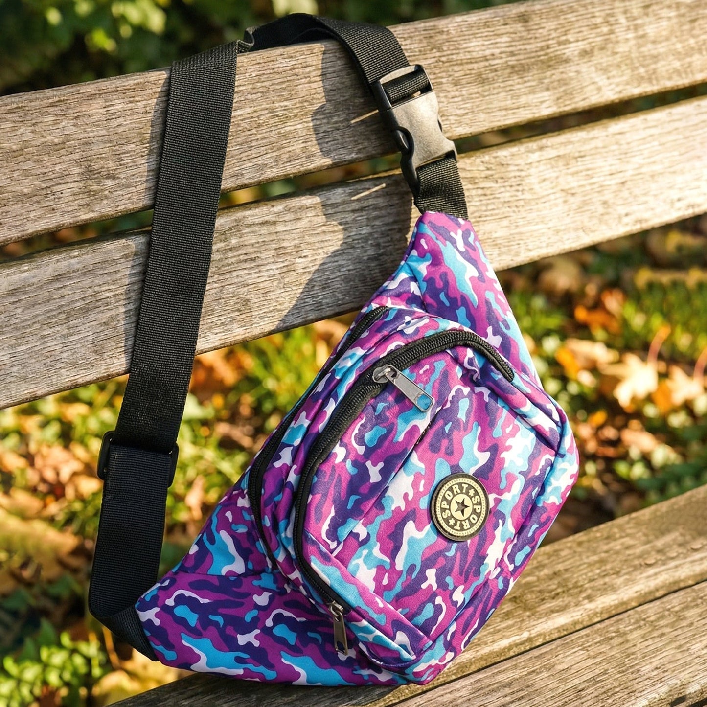 Stylish Camouflage Print Waist Bag (1 Pc)