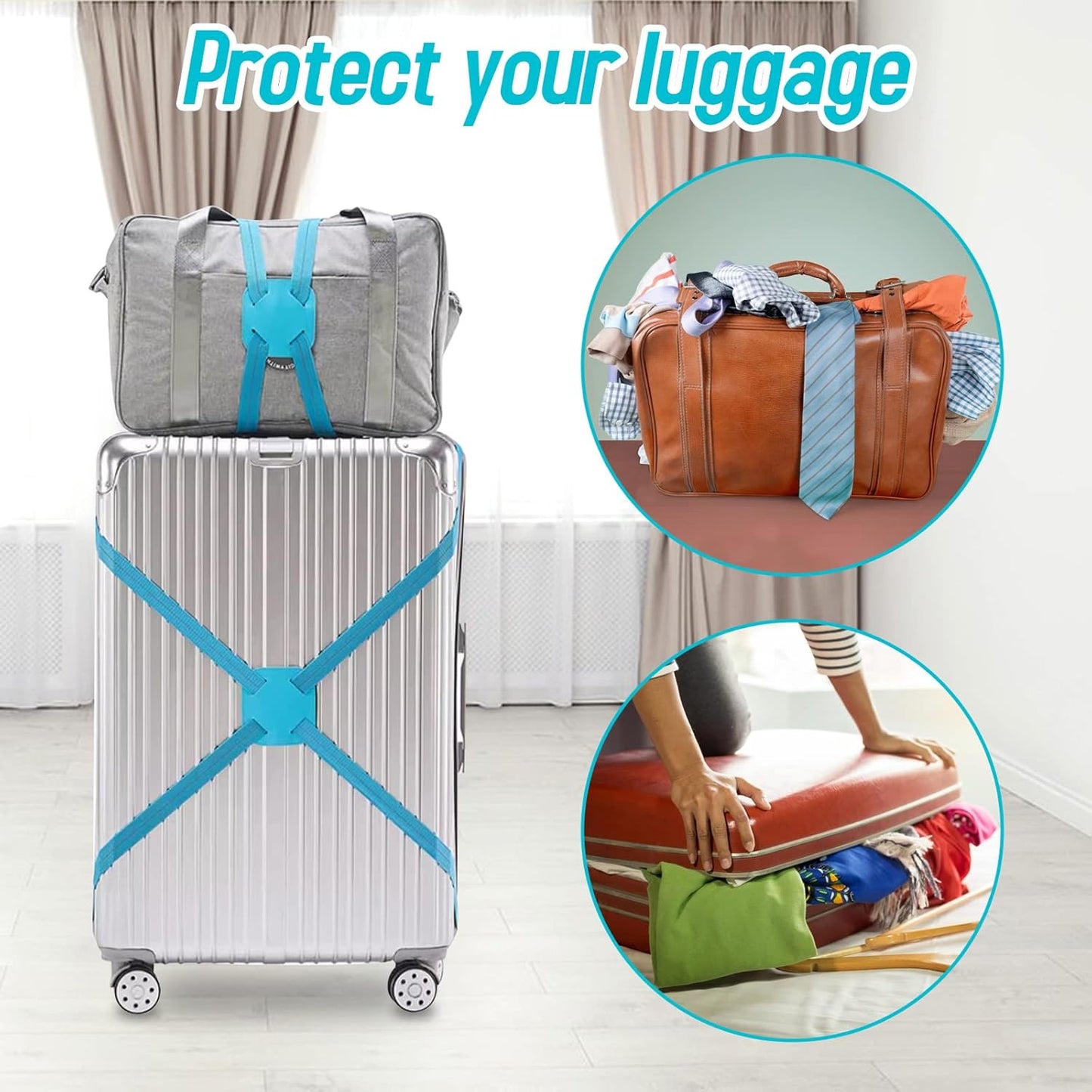 Adjustable Luggage Travel Bag Strap Belt - (1 Pc)