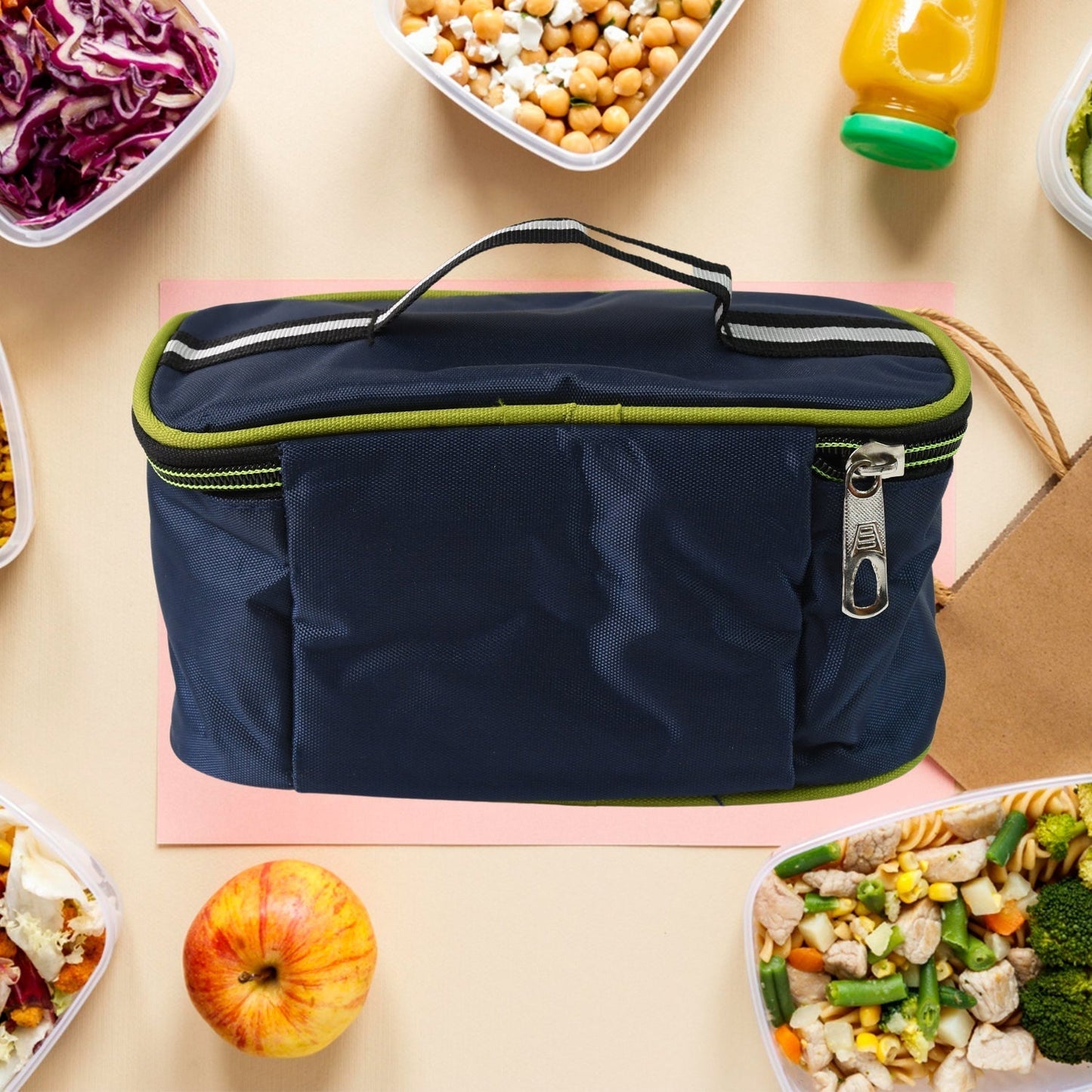 Sumo Lunch Box, with Lunch Bag, Plastic Lunch Box & Plastic Spoon, Fork (2 Pc Set / With Lunch Box)