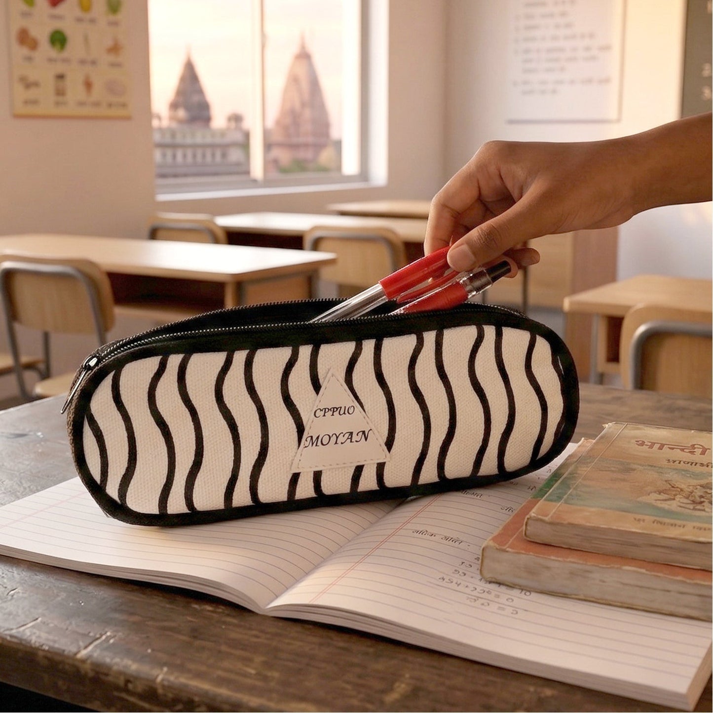 Premium Fabric Zipper Pencil Pouch (1 Pc)