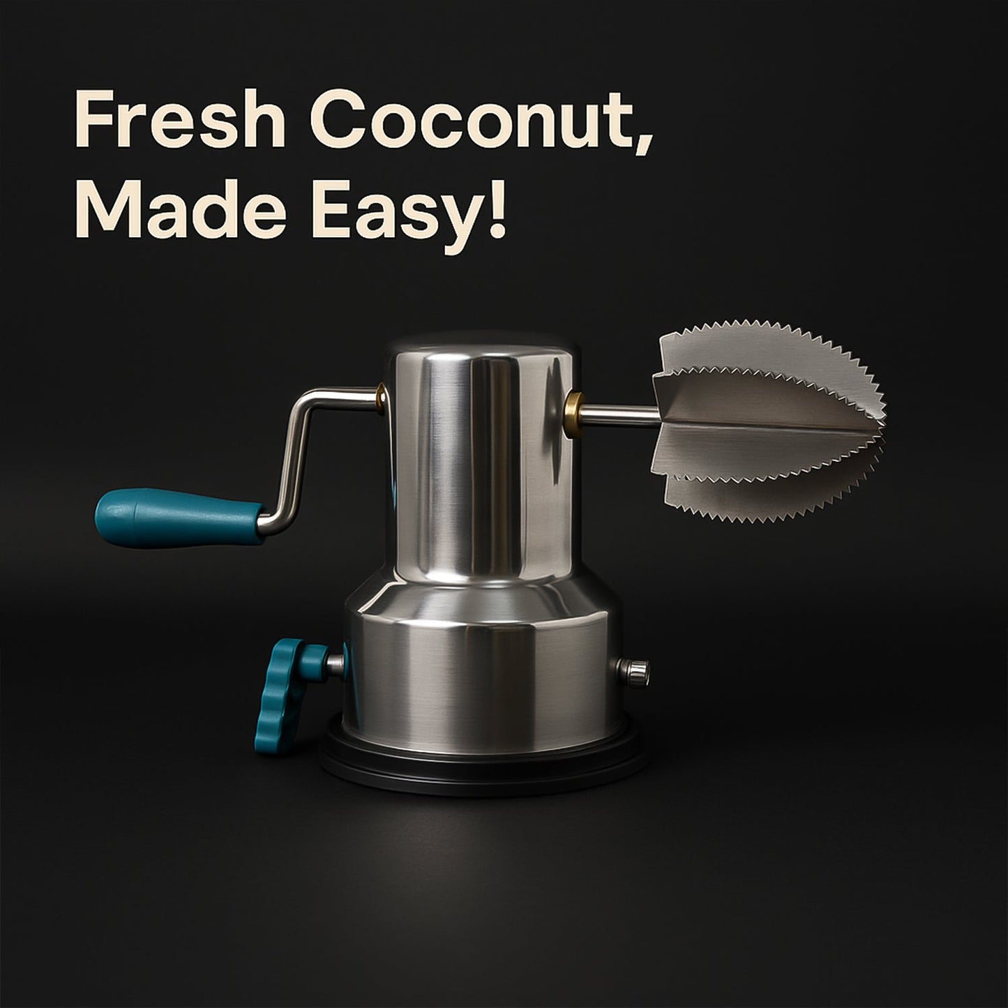 Supermom Stainless Steel Coconut Scraper with Vacuum Base (1 Pc)