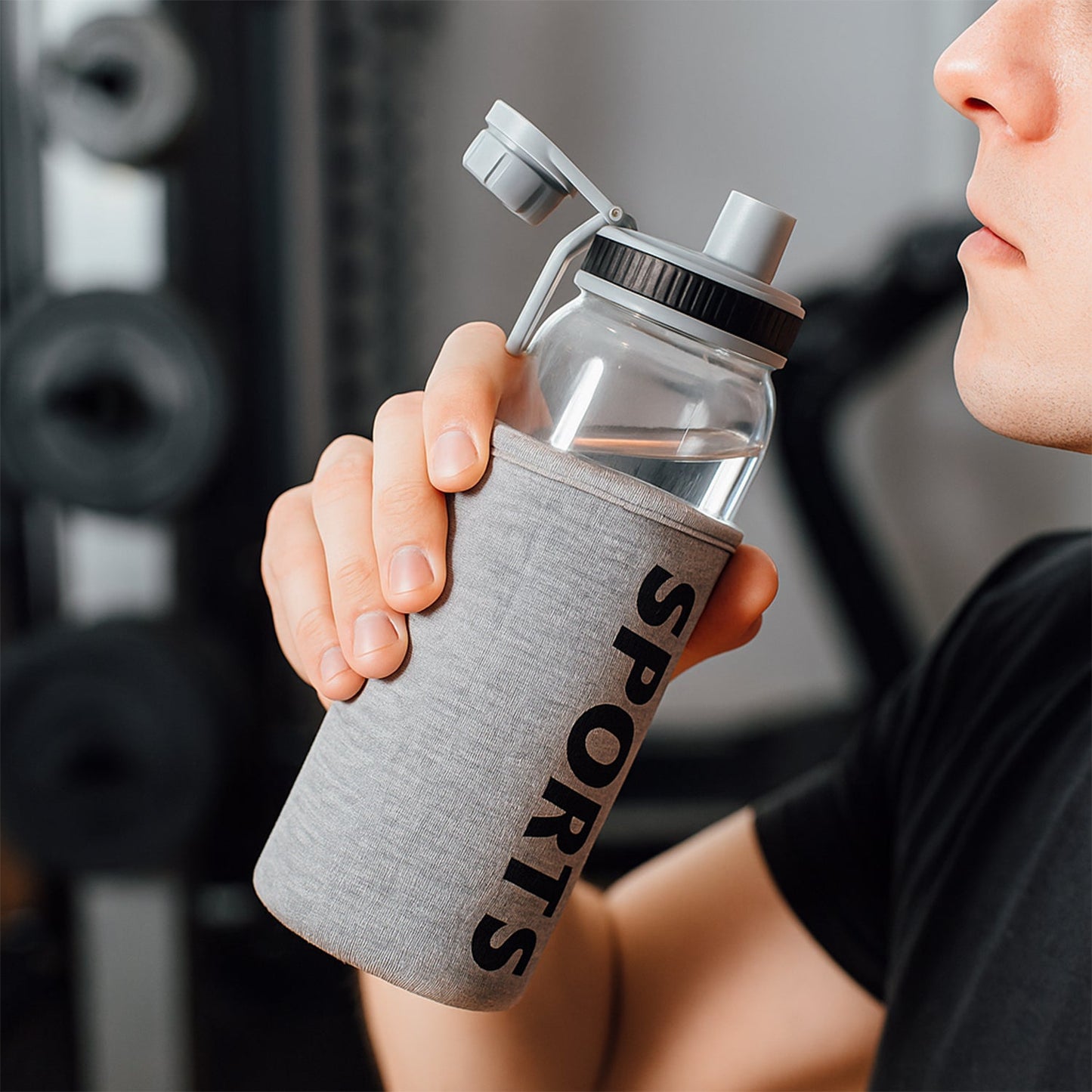 Sports Water Bottle with Protective Sleeve - (1 Pc / 700 ML)