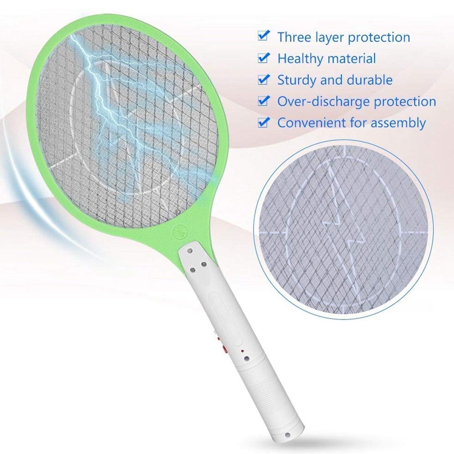 Rechargeable Electric Mosquito Killer Racket with Cable