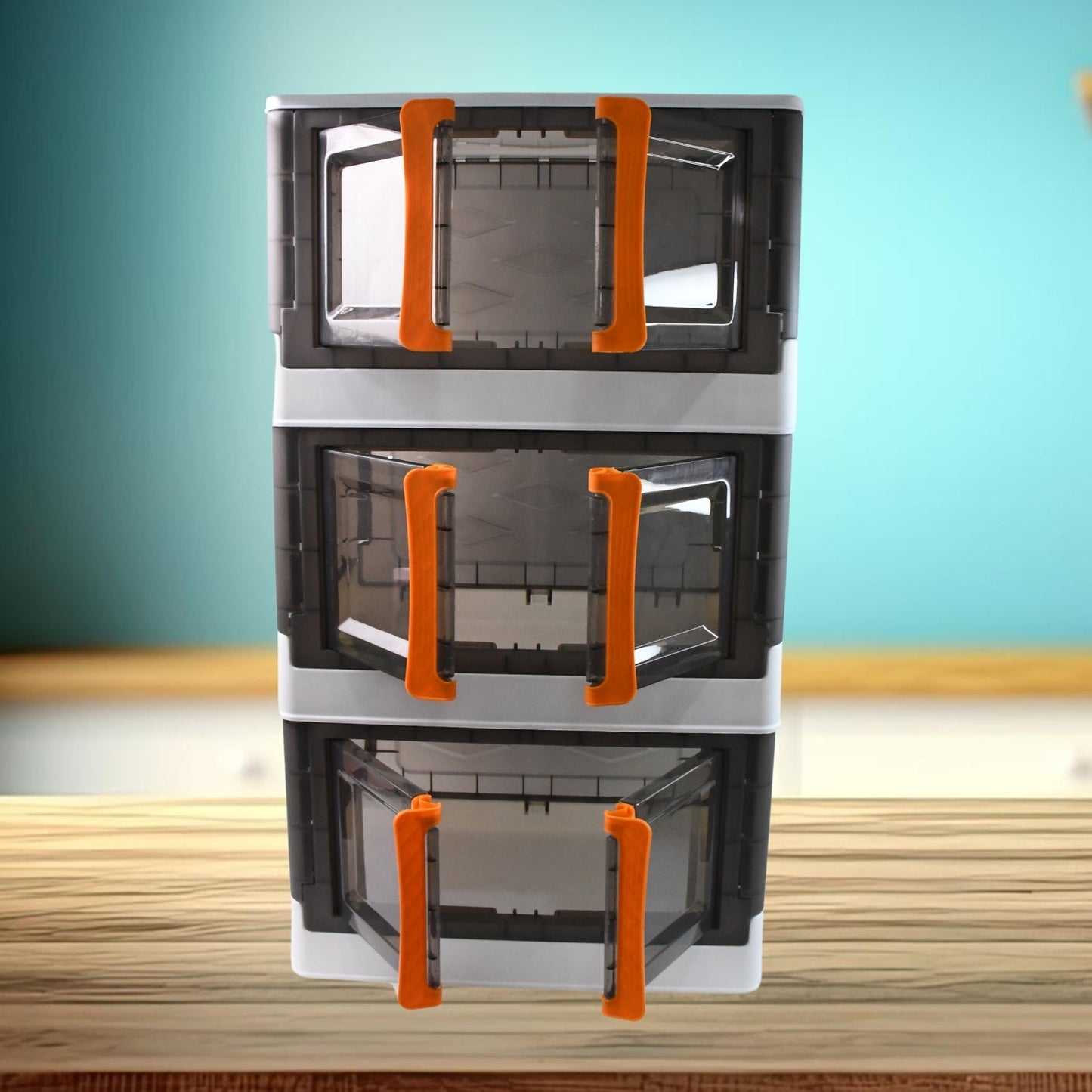 Plastic Folding Wardrobe Storage Organizer (3 Layer / 1 Pc)