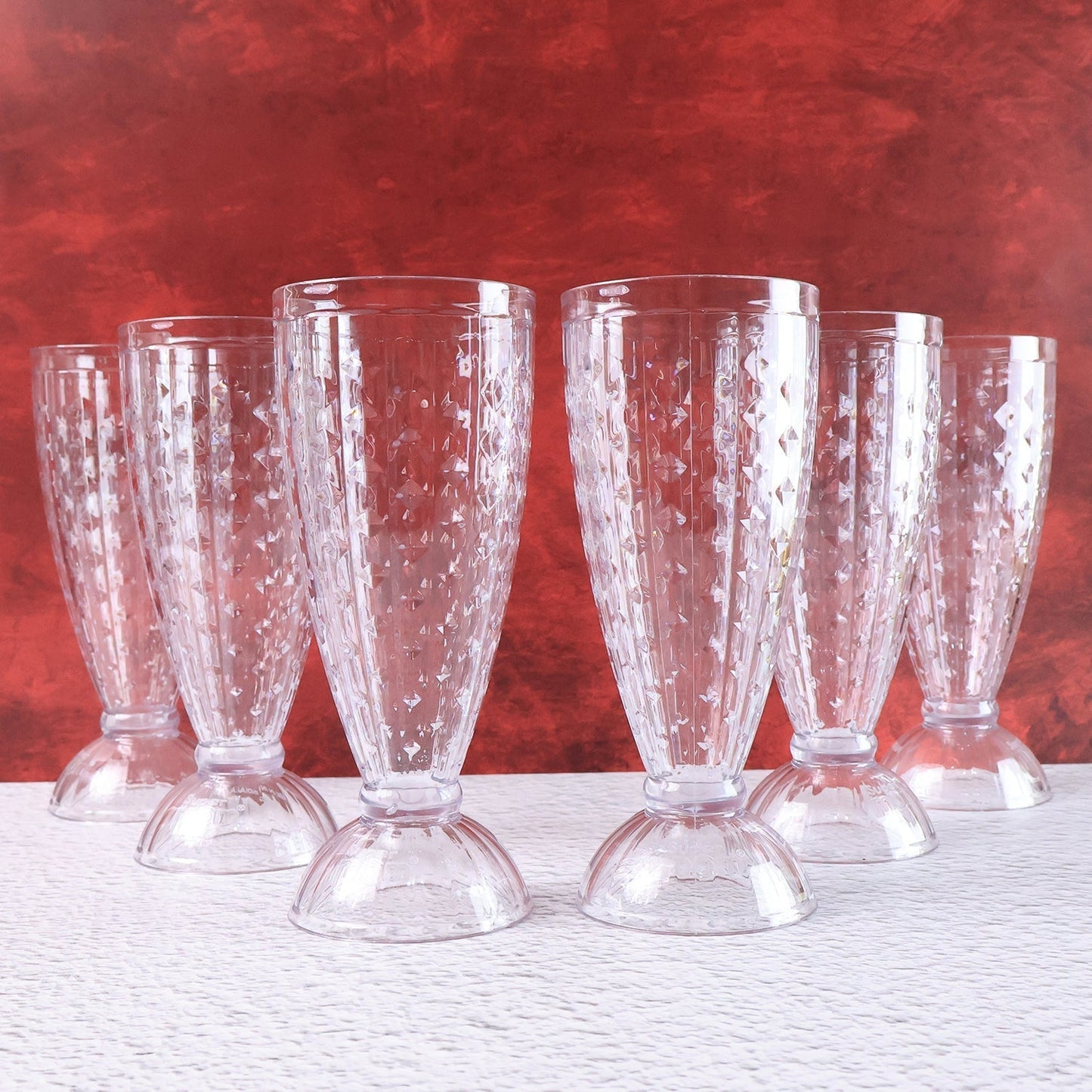 Supermom Transparent Plastic Milkshake Glass Set (400ML / 6 Pc)