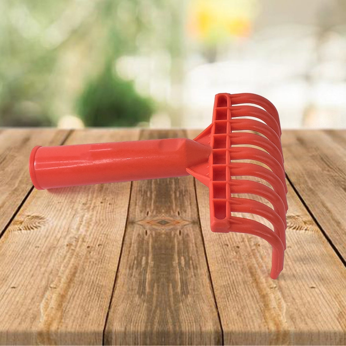 Heavy Duty Plastic Garden Hand Rake – 9-Tooth Cultivator Tool (1 Pc)