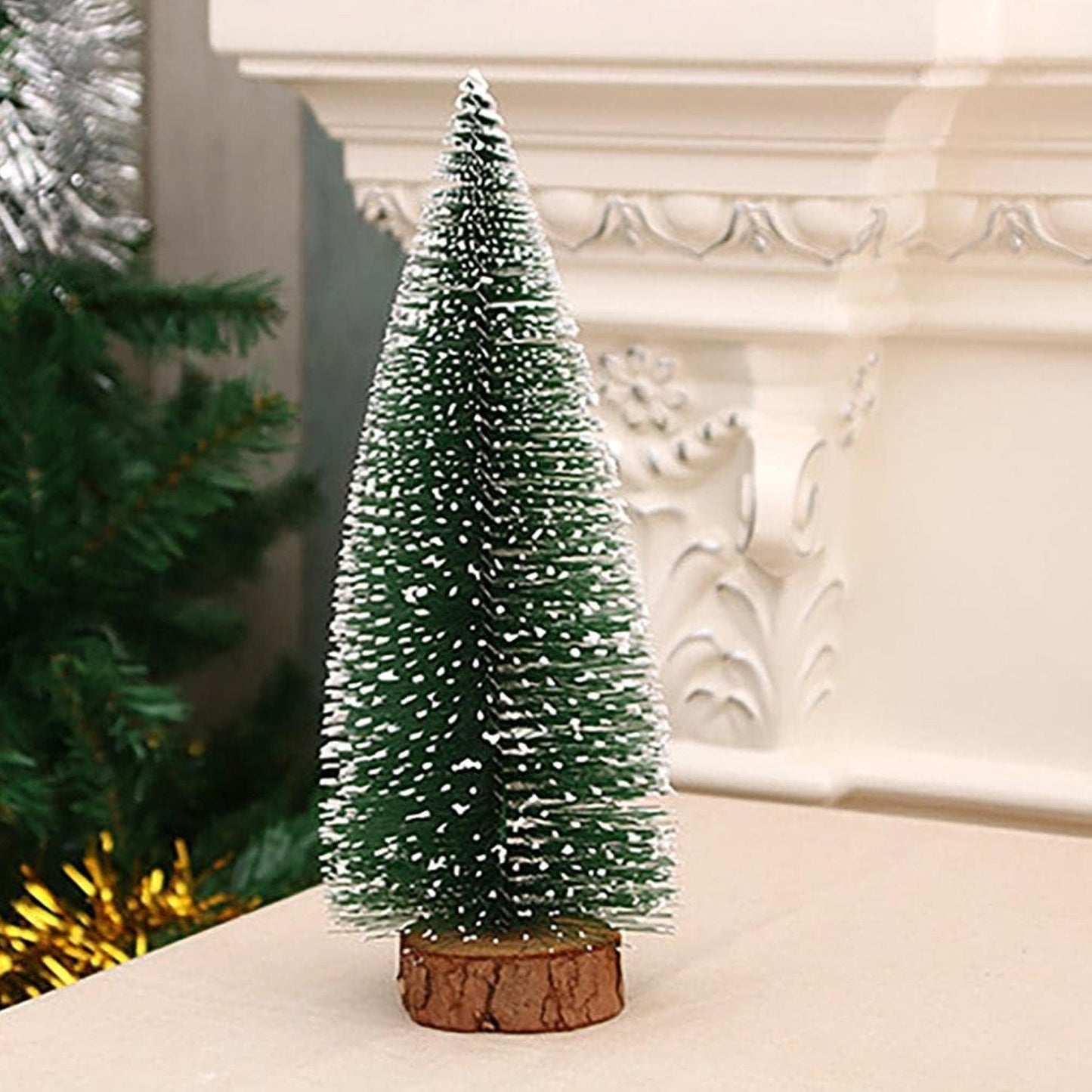 Mini Artificial Christmas Tree with Snow Effect (1 Pc)