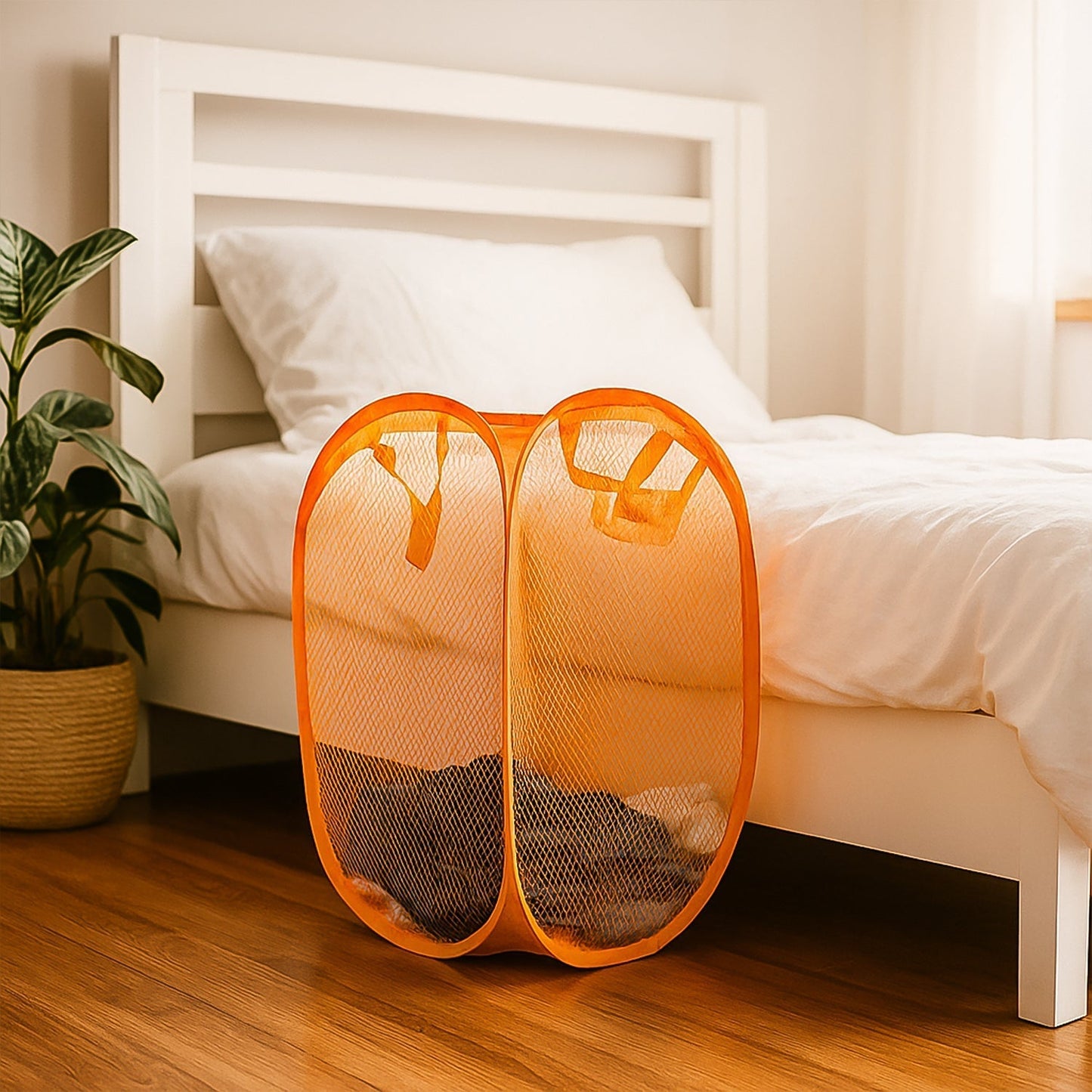 Foldable Pop-Up Mesh Laundry Basket Hamper (1 Pc)