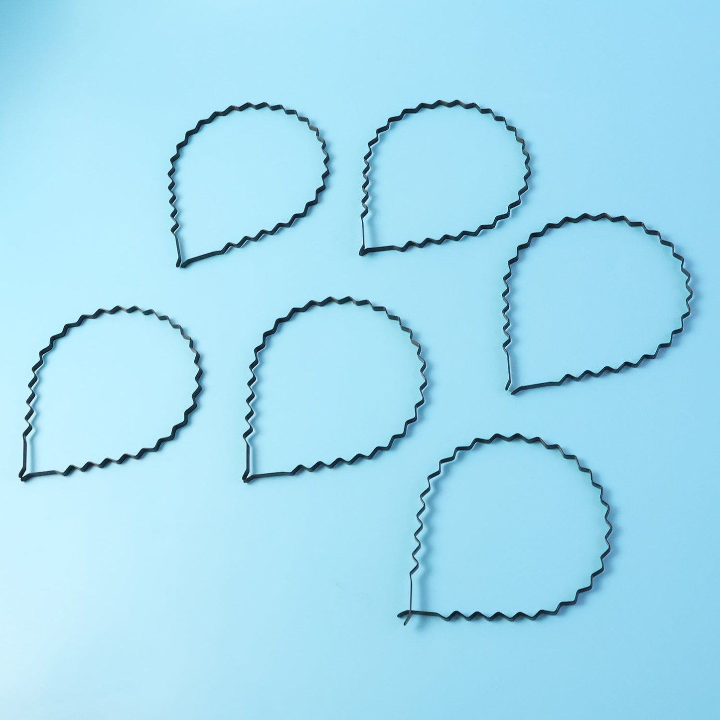 Premium Metal Zigzag Hair Bands for Men & Women (6 Pc)
