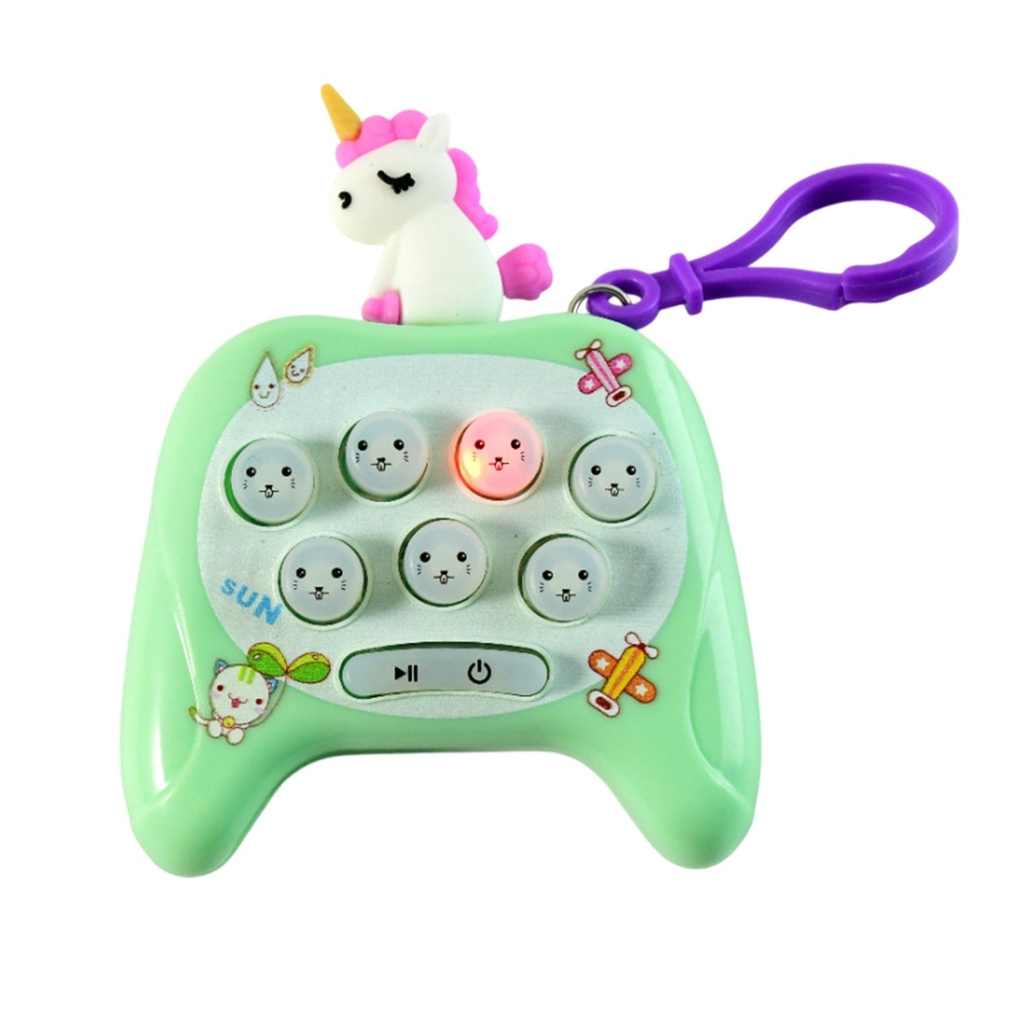 Cartoon Push-Button Musical Keychain Toy - (1 Pc)