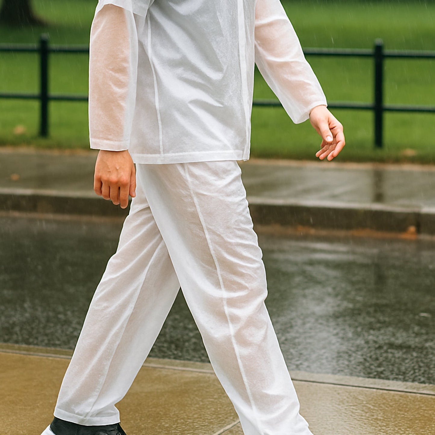 Full-Body Rain Suit – Jacket & Pants Set Fashion Portable Adult Rain Coat (1pc)