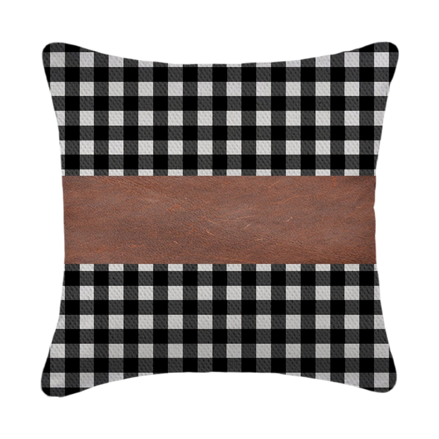 Pillow Covers, Leather & Cotton Cushion Covers (19 × 12 Inch / 1 Pair / 2 Pc)