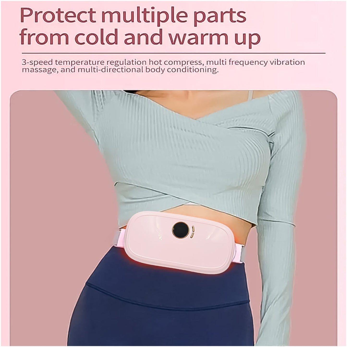 Rechargeable Smart Warm Palace Belt, Period Massager (1 Pc)