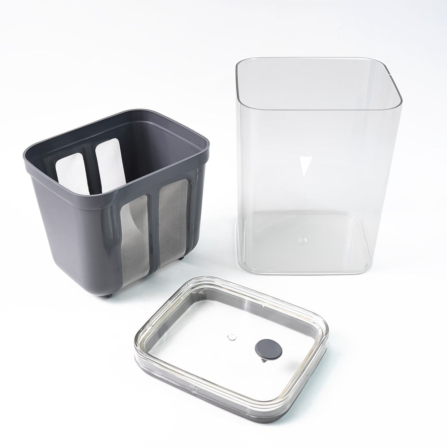 2 in 1 Yogurt Strainer with Storage Box – 1100ml (Plastic + Steel)