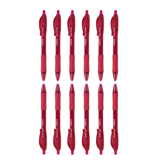 Red Colour Gel Pen Set, Set of 12 Pcs