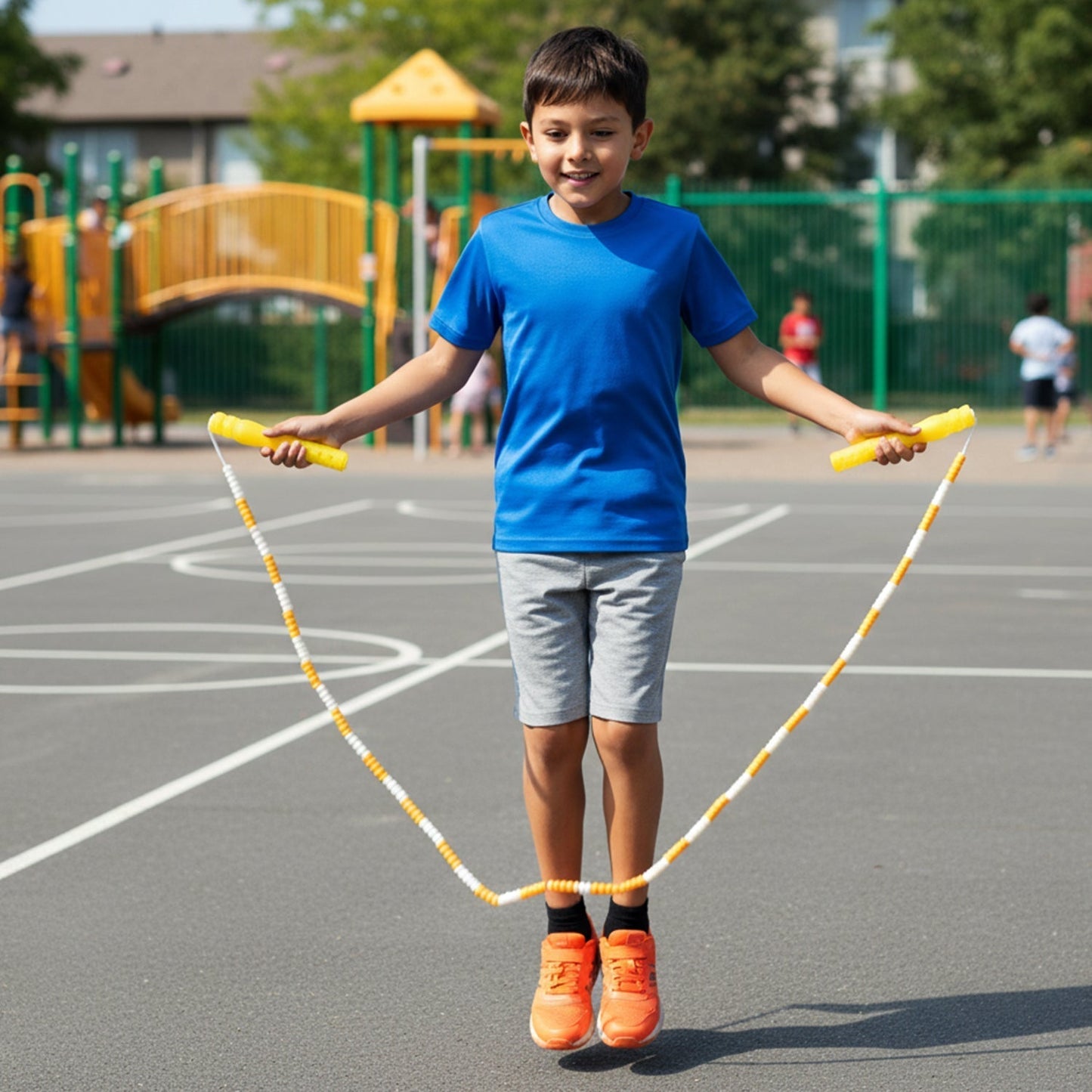 Yellow & White Beaded Skipping Jump Rope (1 Set)