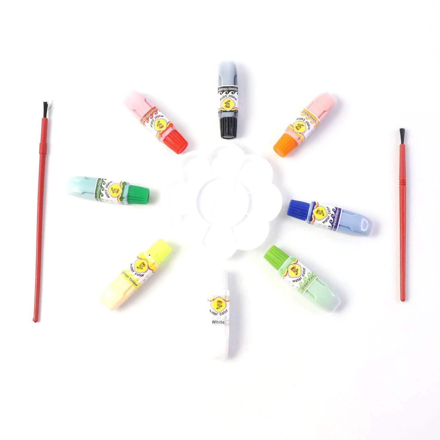 Watercolor Paint Set with 8 Vibrant Colors, Brushes, and Palette