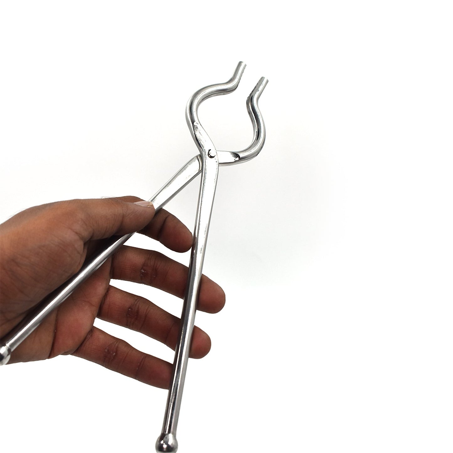 Ganesh Premium Quality Unbreakable Stainless Steel Goti Sandsi / Sansi / Pakkad / Pincer / Chimta / Tongs / Utensil Holder Smart Kitchen Tool - 8mm