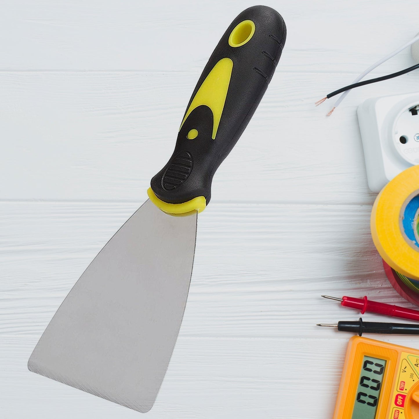 Putty Knife Set with Soft Rubber Handle (1 Pc)