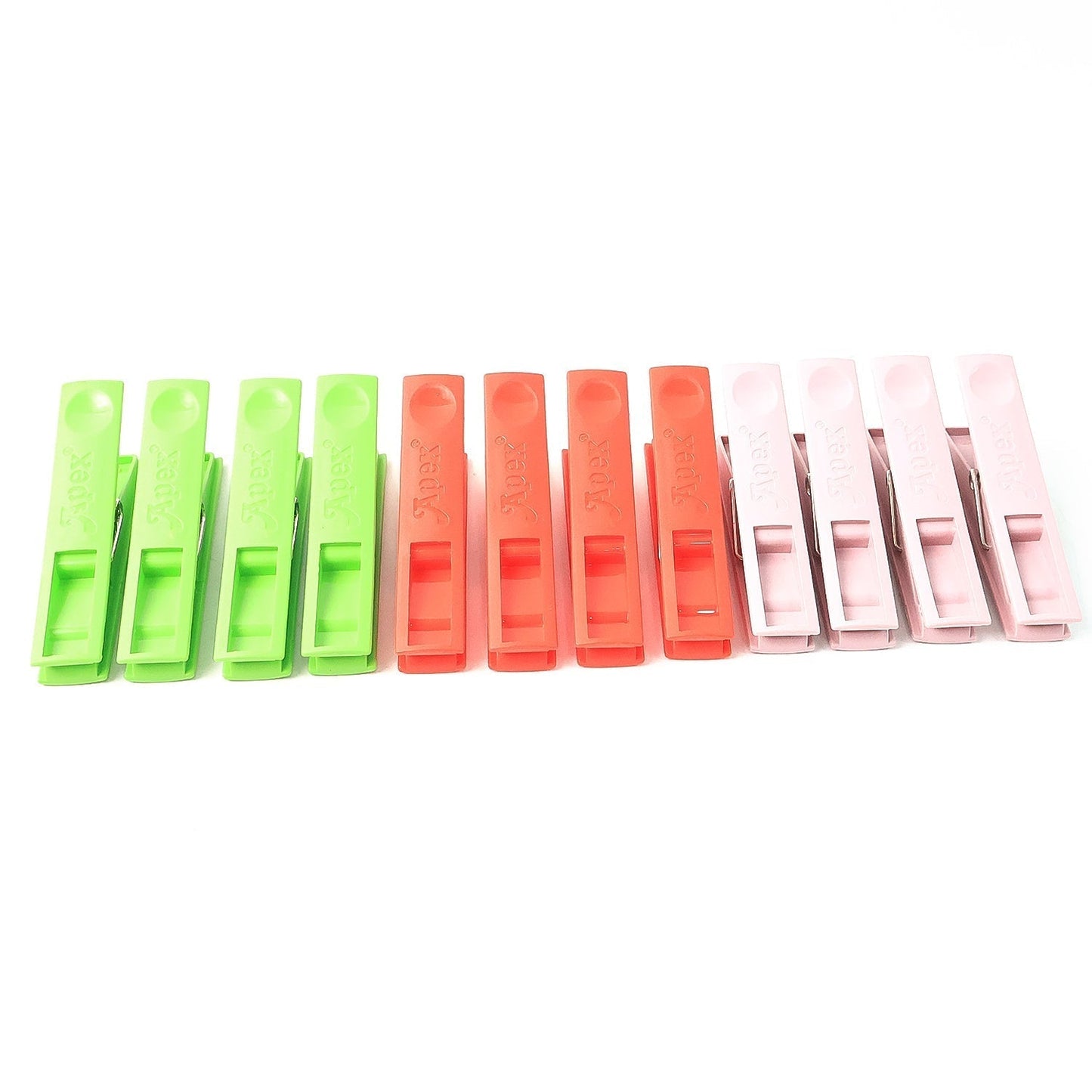 Durable Cloth Clips Set of 12 â€“ Strong Grip Plastic Laundry Pegs with Stainless Steel Spring
