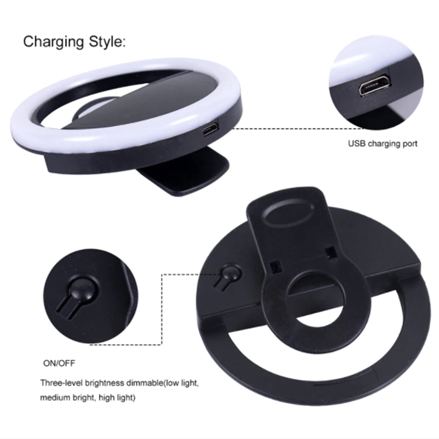 Selfie Ring Light for Brightening Face in Photos & Videos