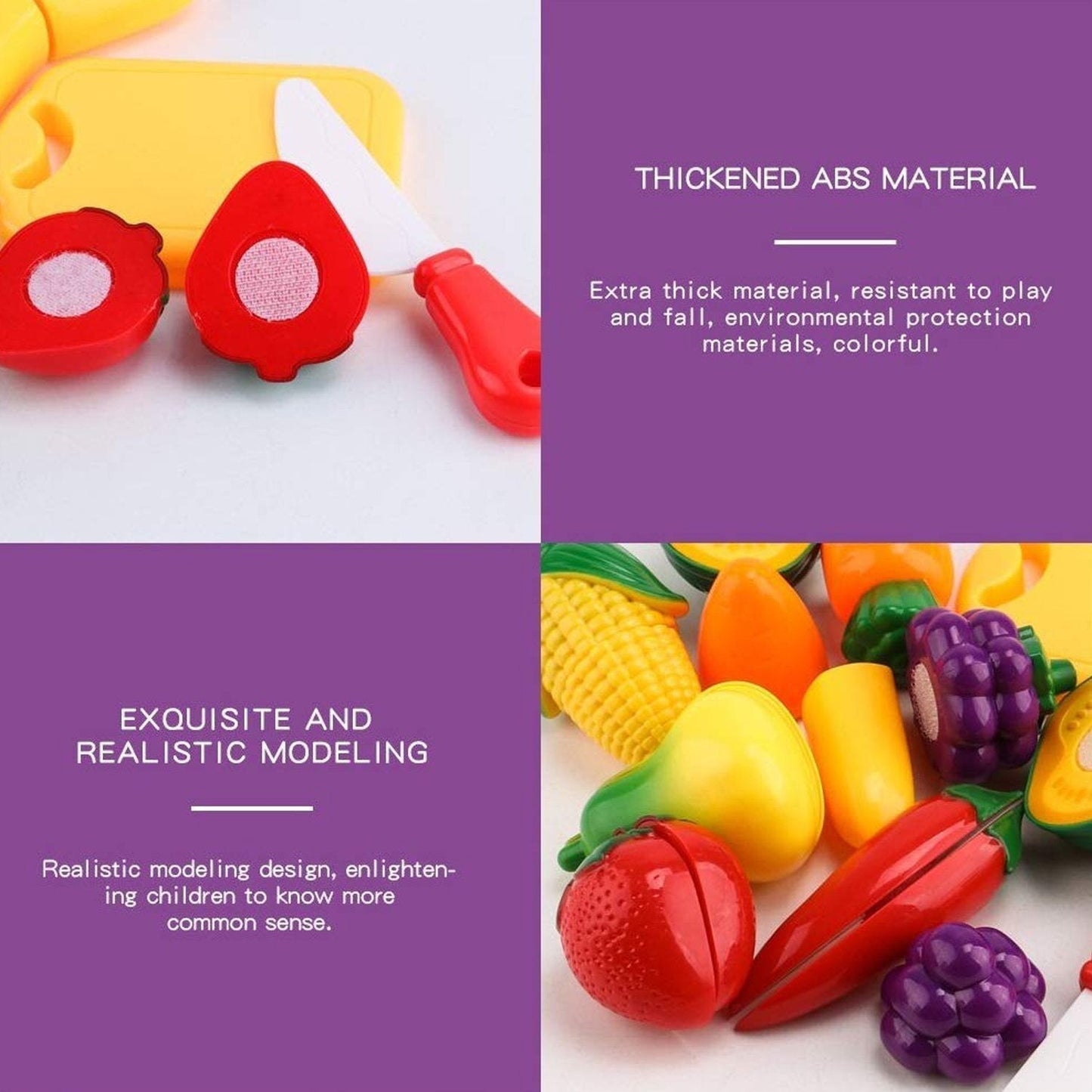 Plastic Fruits N Veggies Exclusive Collection of Realistic Sliceable Fruits