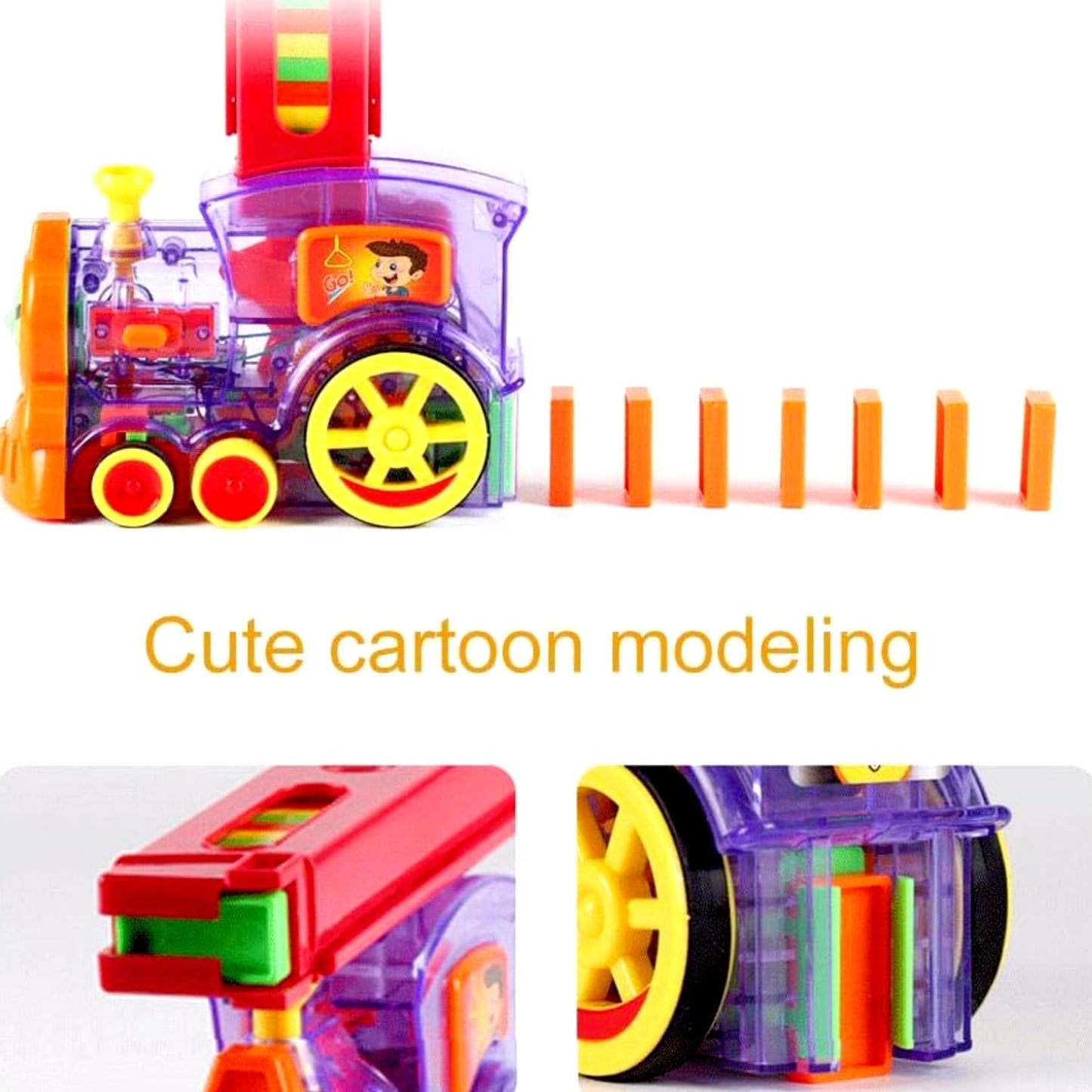 Transparent Funny Train Engine Block Set – 60-Piece Music & Lights (Batteries Not Included)