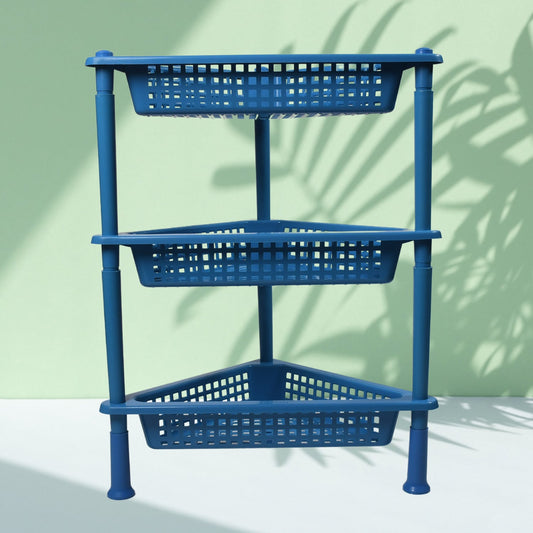 Triangle 3-Tier Plastic Storage Rack for Kitchen, Bathroom & Office