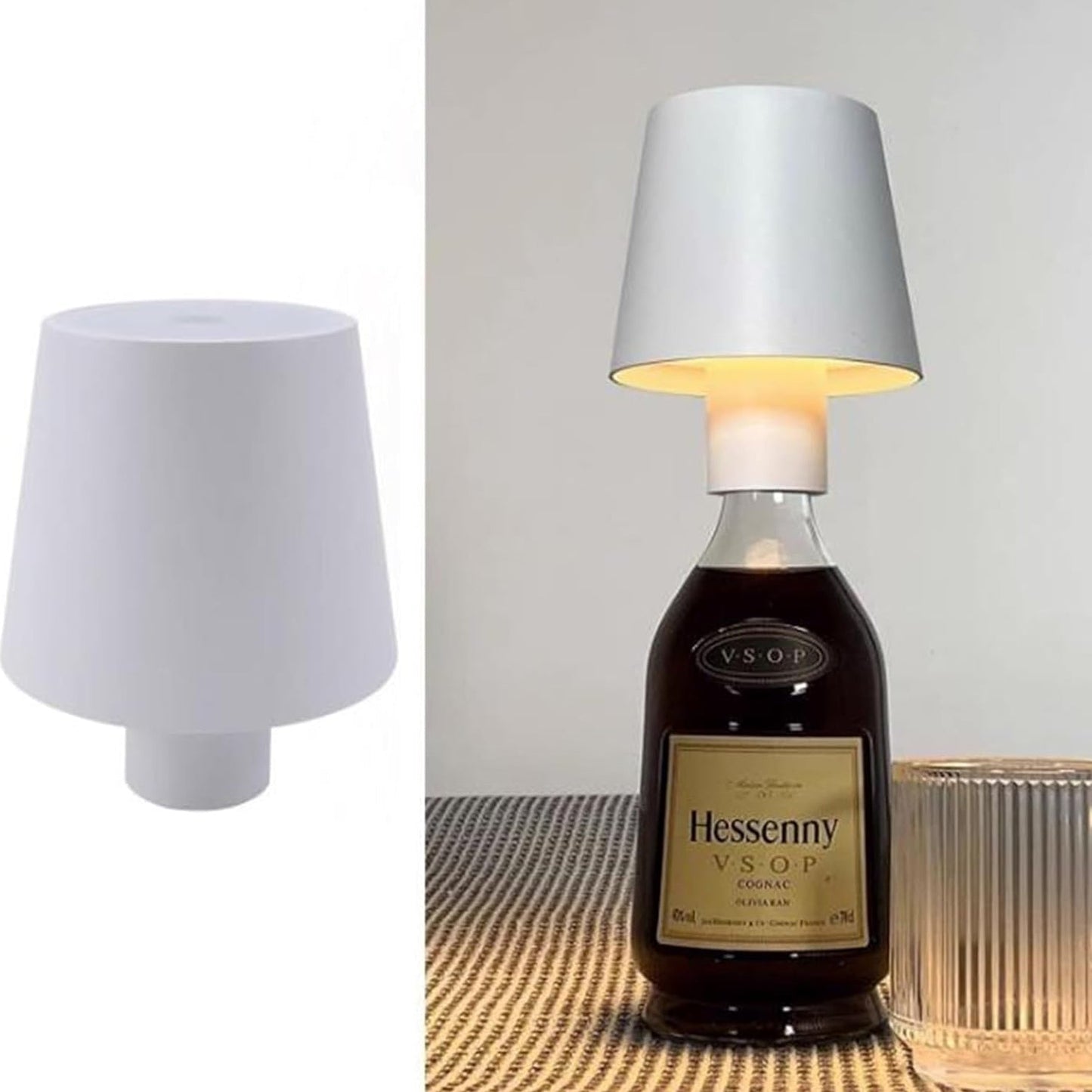 USB Rechargeable LED Bottle Lamp â€“ 3 Color Dimmable Wireless Table Light for Home & Bar (1 Pc)