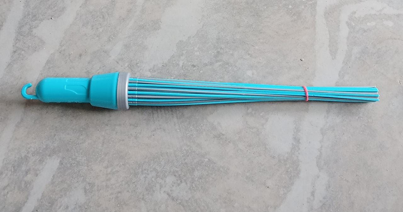 Plastic Hard Bristle Broom for Bathroom Floor Cleaning â€“ Wet & Dry Scrubbing