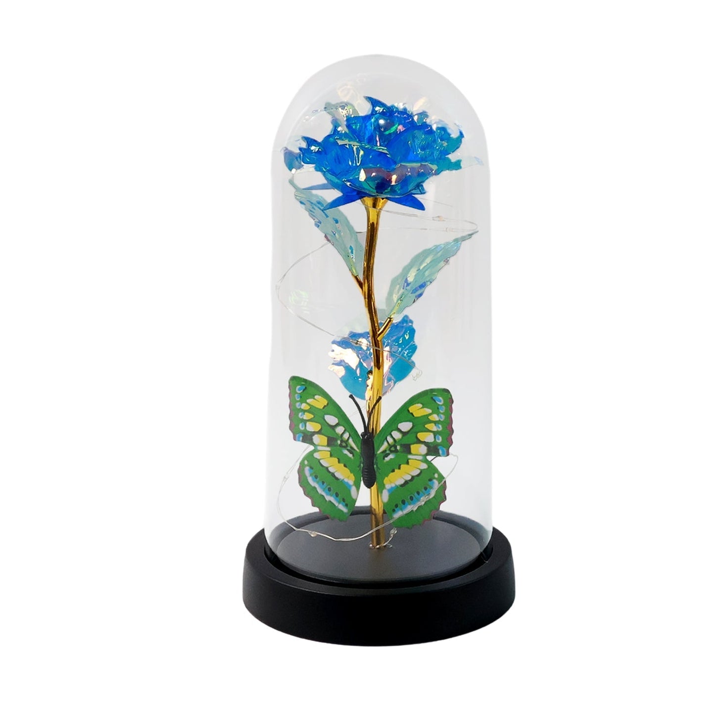 LED-Powered Eternal Rose in plastic Dome (1 Pc / Battery not Included)