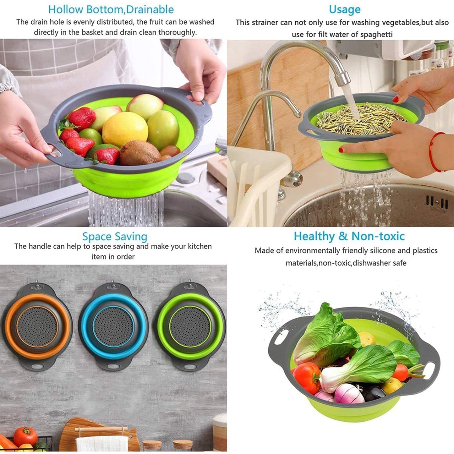 Round Sili Strain used in all kinds of household and official kitchen purposes as a Foldable utensil.