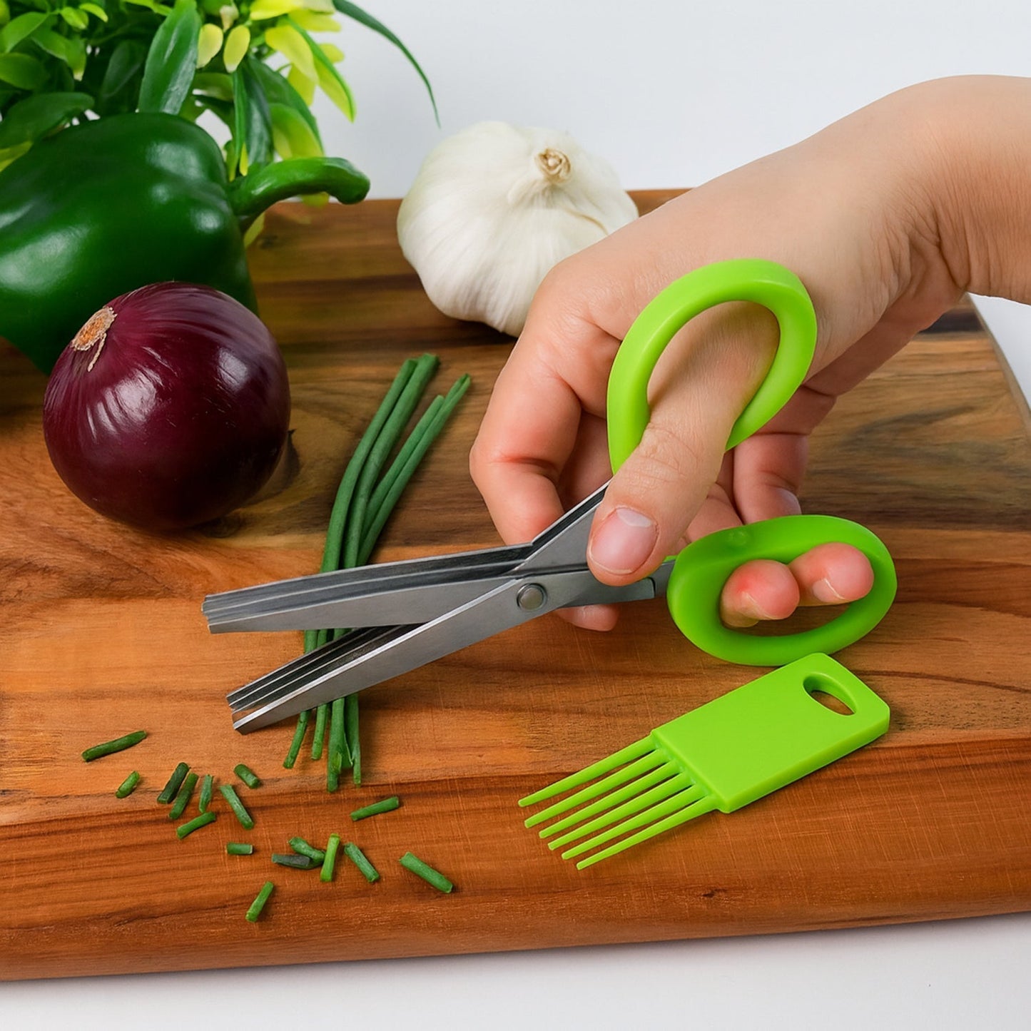 Premium 3-Blade Multipurpose Kitchen Scissors with Cleaning Comb