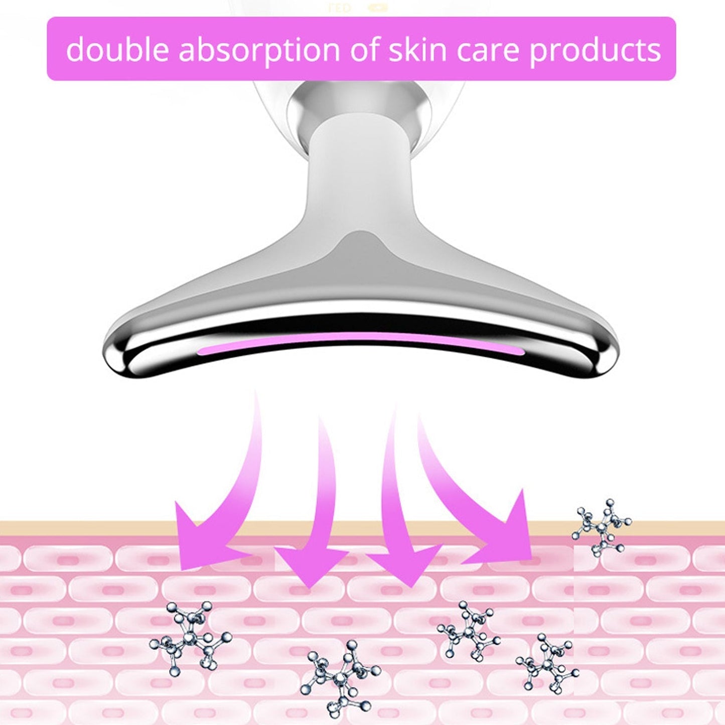 Electric Face Massager Wrinkle Remover LED Photon Face Beauty Device (1 Pc / Plastic)