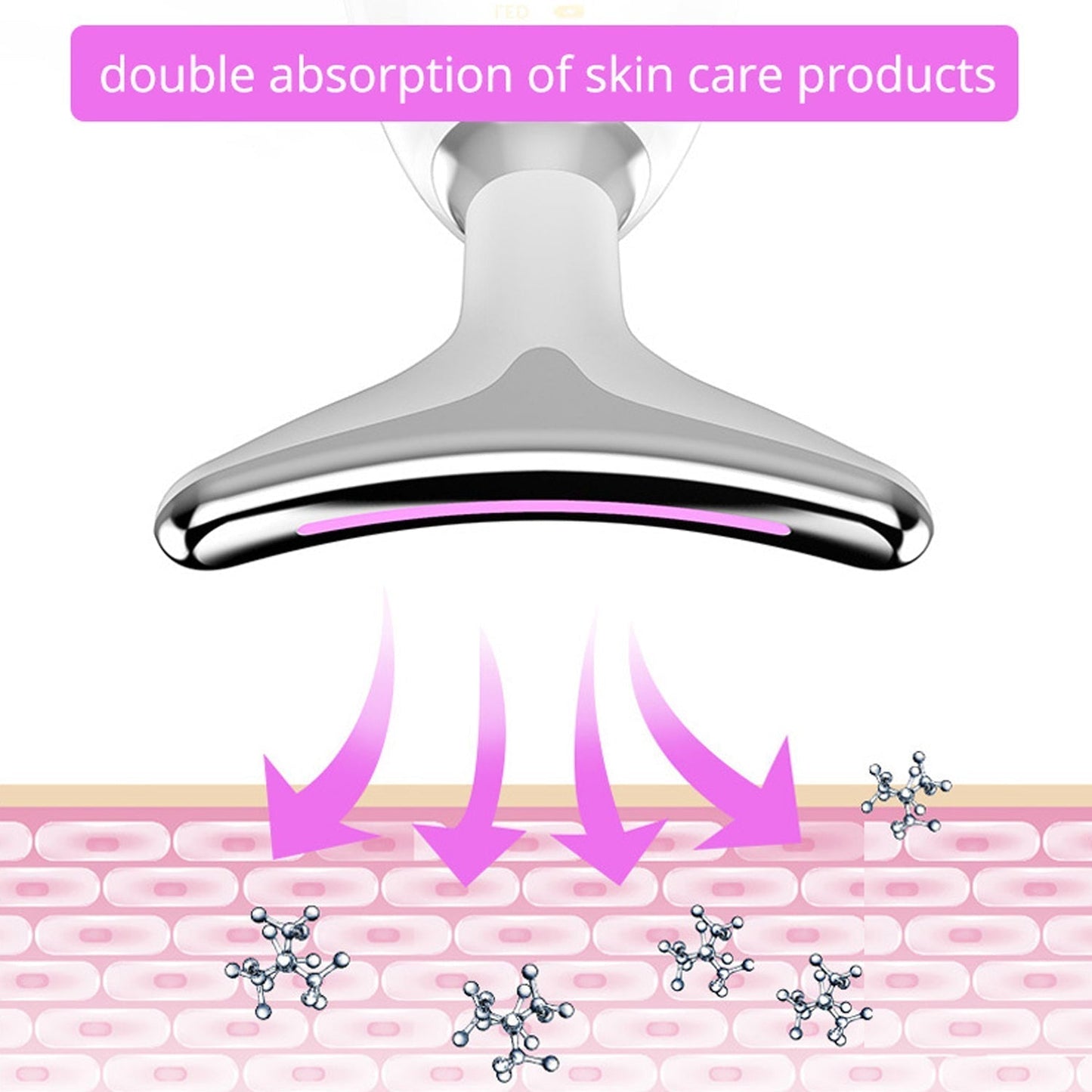 Electric Face Massager Wrinkle Remover LED Photon Face Beauty Device (1 Pc / Plastic)