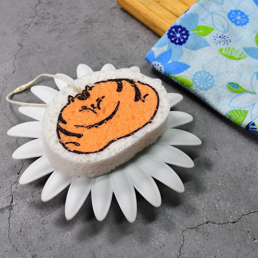 Cartoon Wood Pulp Sponge for Dishwashing  Absorbent Cleaning Pad