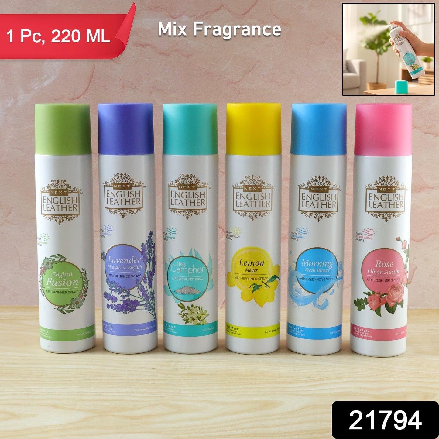 Premium Air Freshener Spray Mix Fragrance (1 Pc, 220ML)