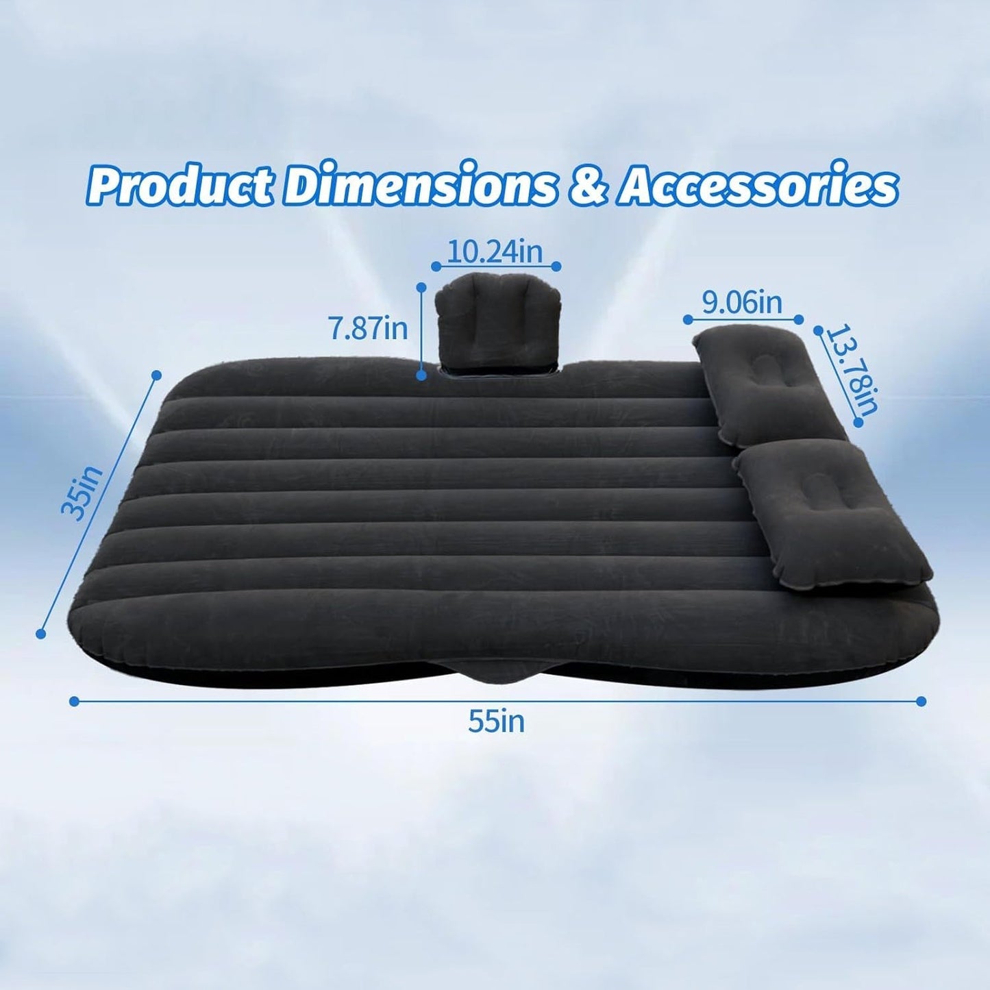Inflatable Car Air Mattress Bed (132 Ã— 96 cm, 1 Set)