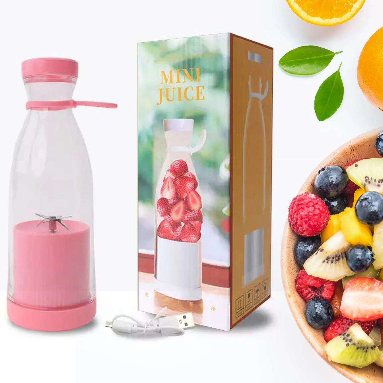 Portable USB Blender Juicer - 6 Blade Portable Smoothie & Shake Maker (Multicolor)
