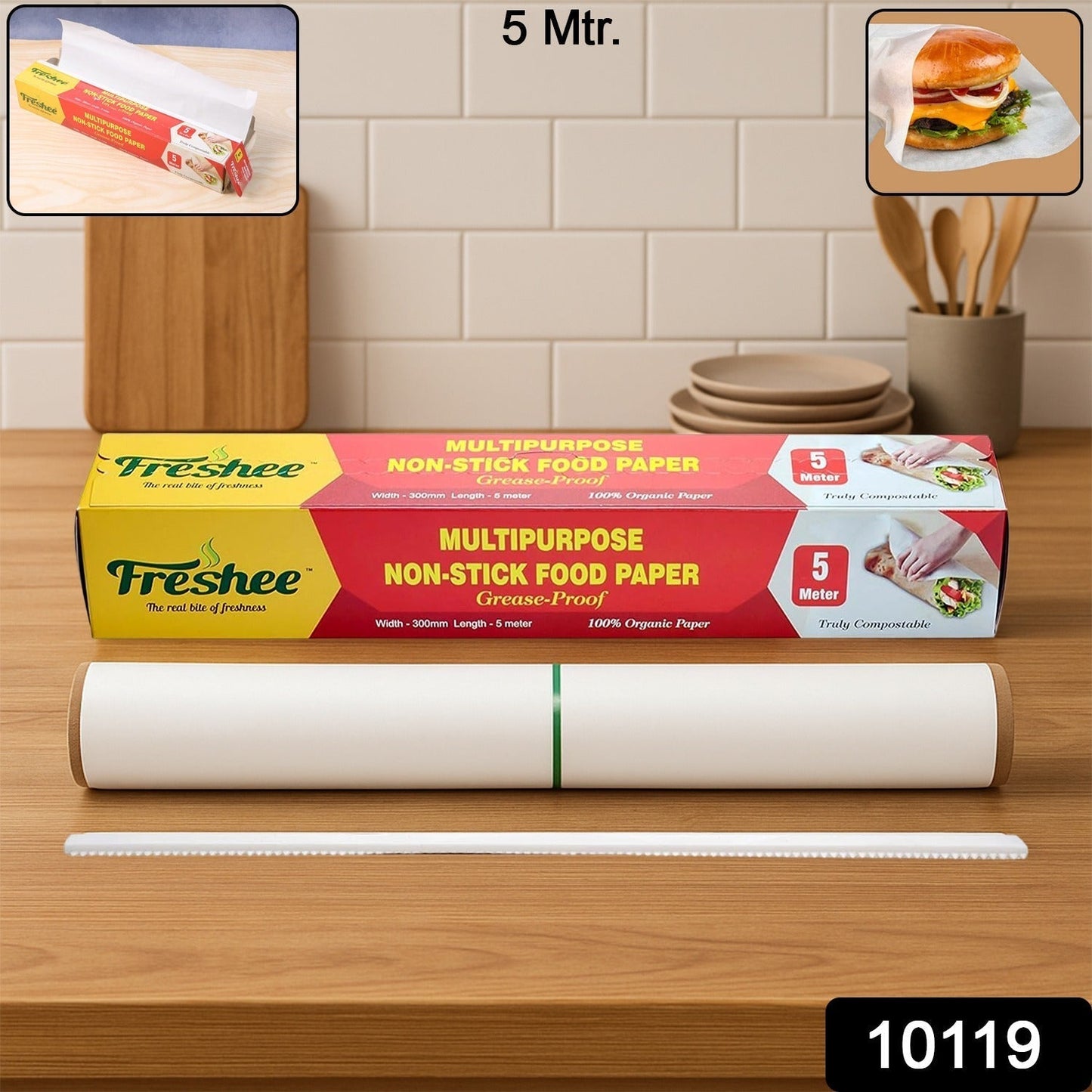 Freshee Multipurpose Grease-Proof & Non-Stick Food Paper Roll â€” 300 mm Ã— 5 meter