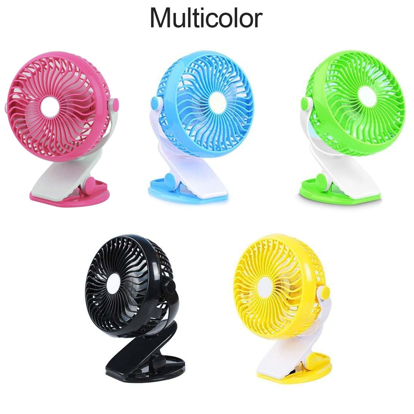 Mini USB Clip Fan widely used in summers for cool down rooms and body purposes.(Battery Not Include)