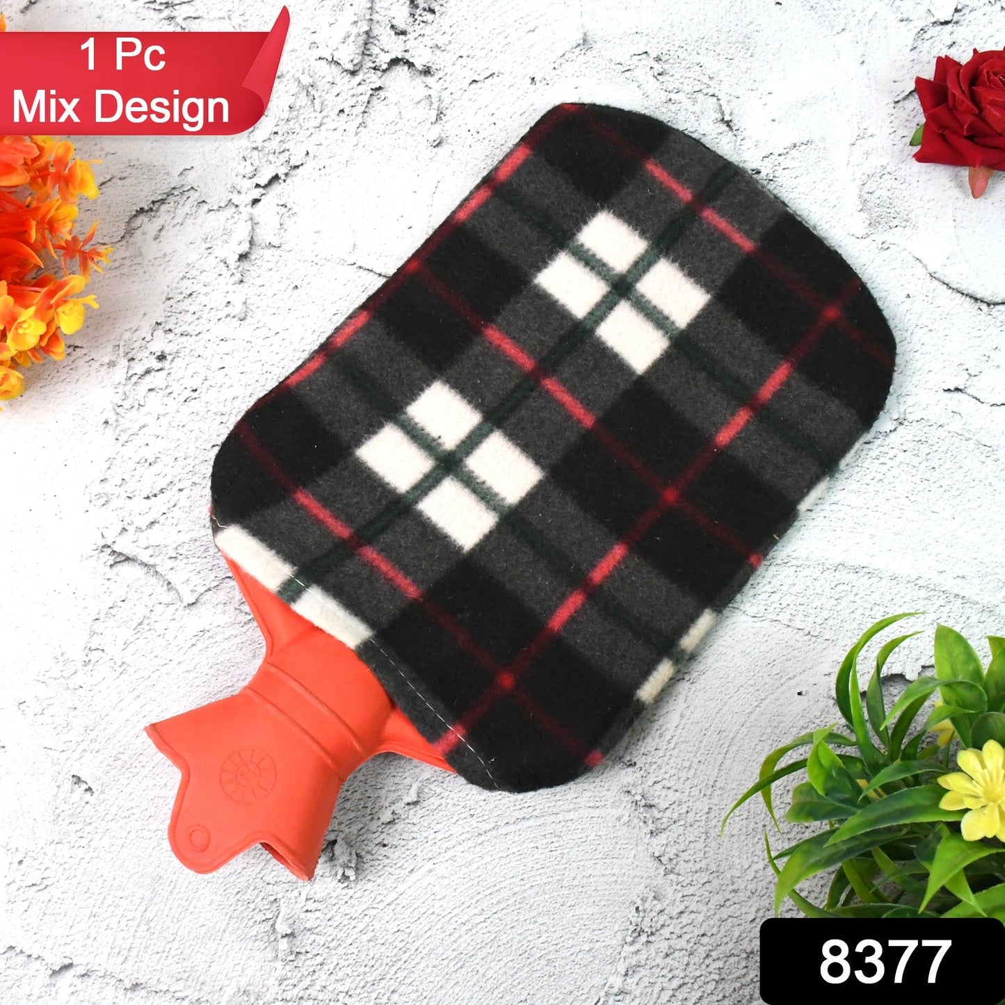Hot Water Bottle Bag With Cover For Pain Relief (1 Pc / Mix Design & Size)