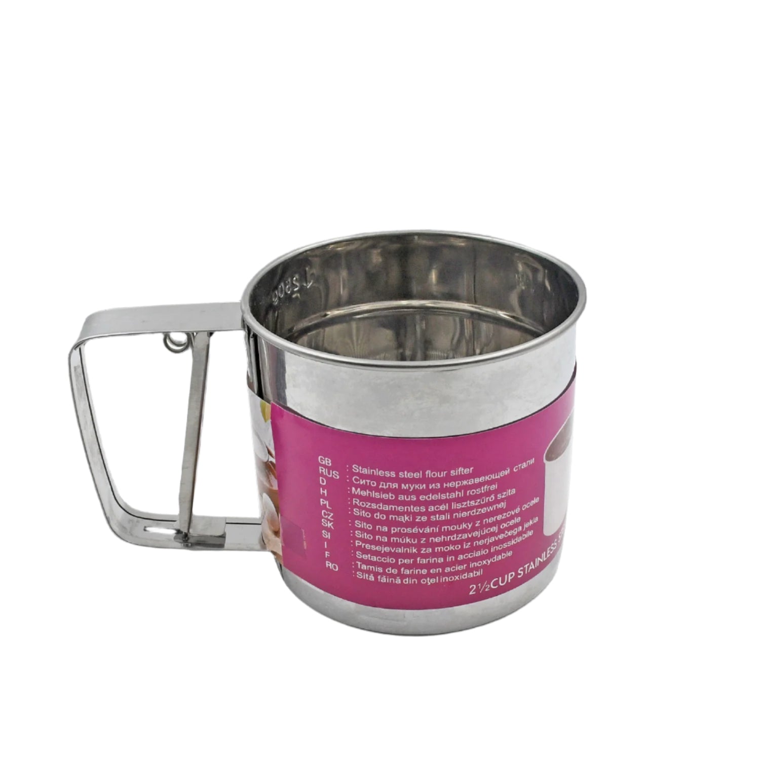 Stainless Steel Flour Sifter – Handheld Baking Sieve with Measuring Scale