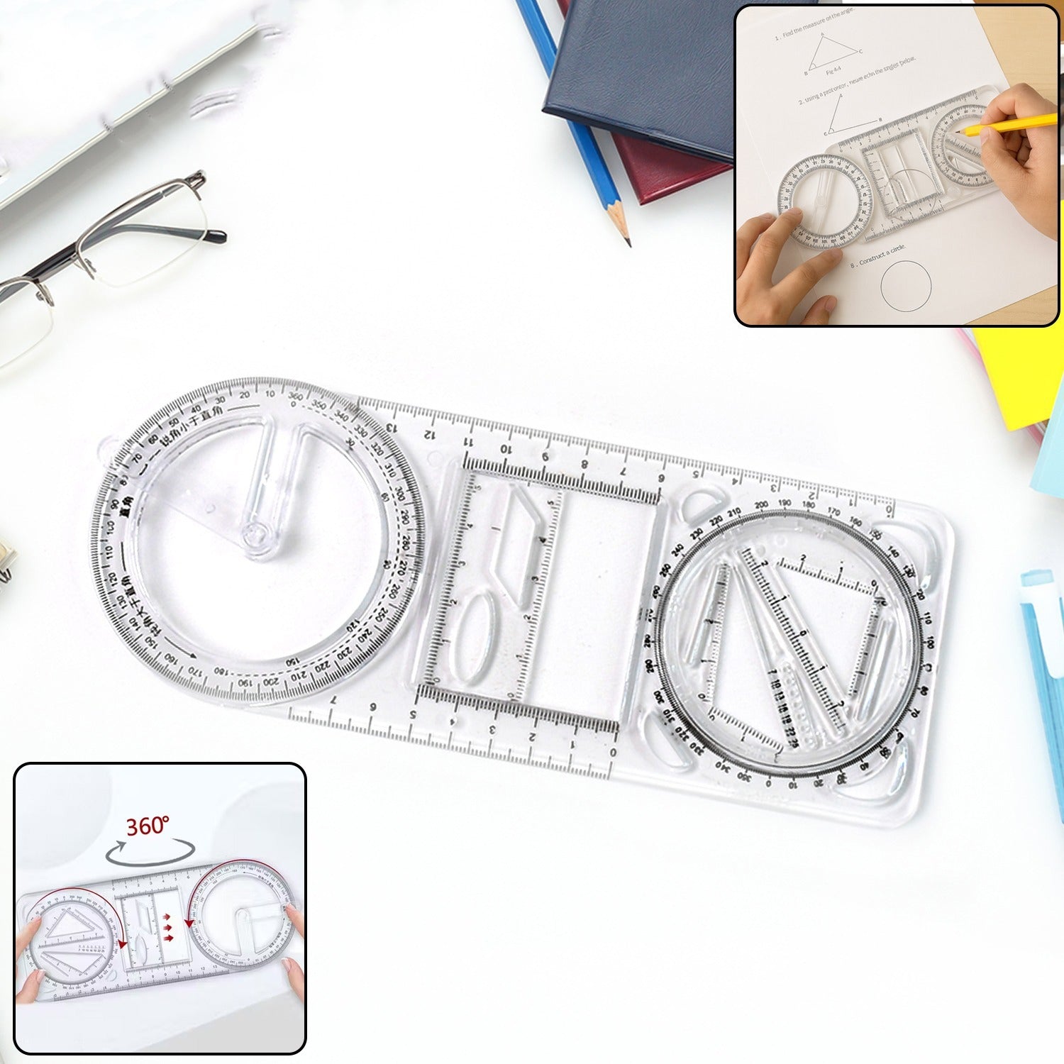Multi-Functional Geometry Drawing Tool (1 Pc)